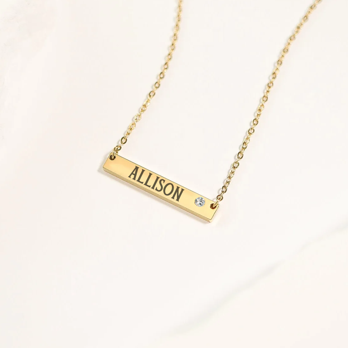 Diamond Gold Bar Necklace - Make It Your Own