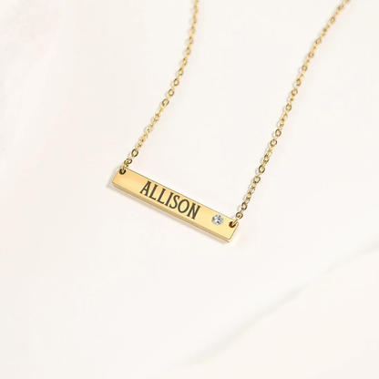 Diamond Gold Bar Necklace - Make It Your Own