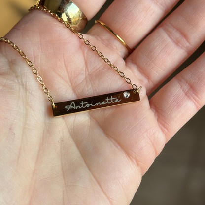 Diamond Gold Bar Necklace - Make It Your Own