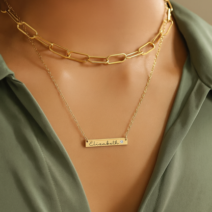 Diamond Gold Bar Necklace - Make It Your Own