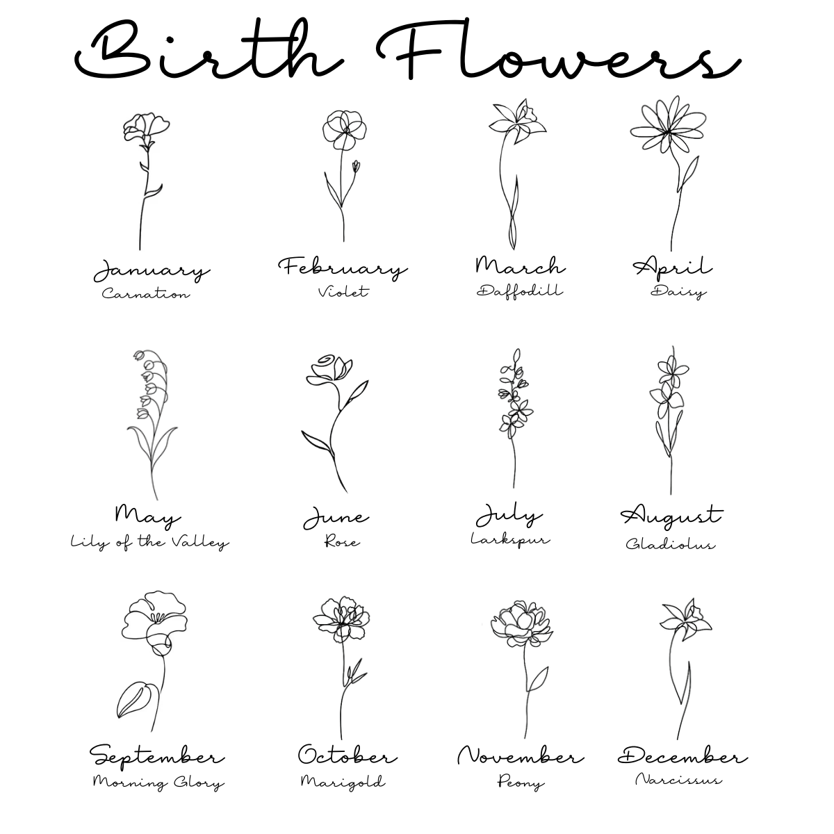 Birth Flower Necklace