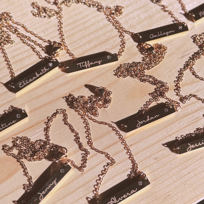 Diamond Gold Bar Necklace - Make It Your Own